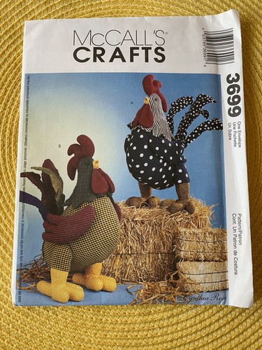 Vintage Uncut Chicken Rooster Stuffed Animal Sewing Pattern NEW OLD STOCK