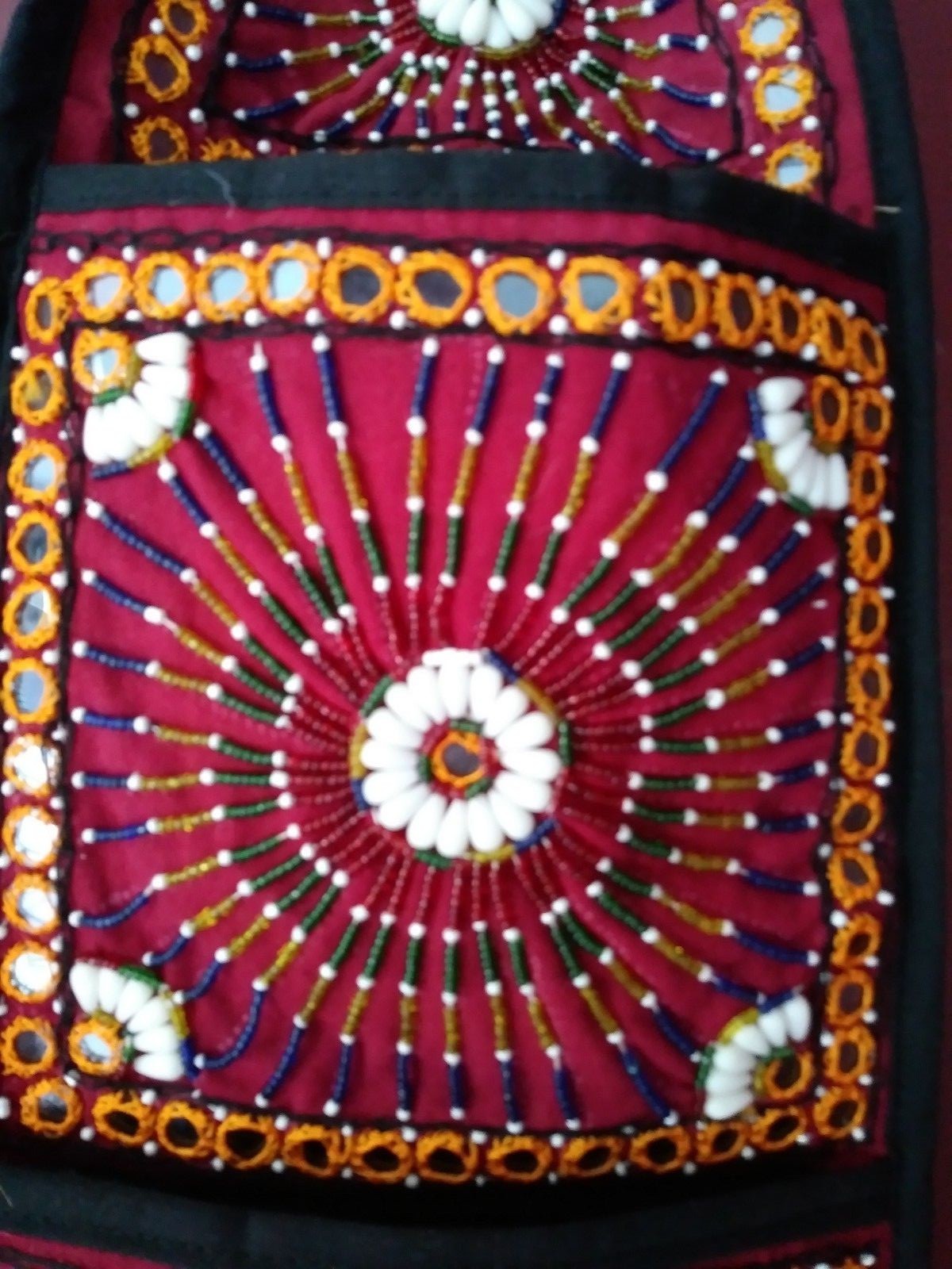 Beaded Wall Hanging Tapestry w Pockets 19