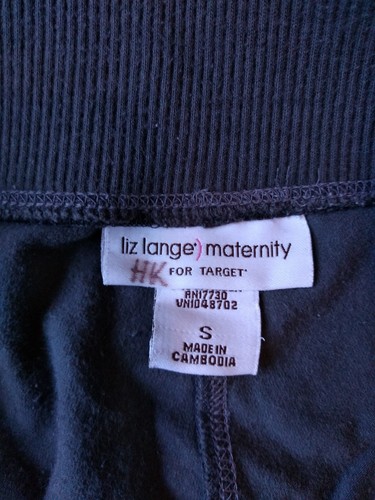 Liz Lange Maternity Pants Size Small Low Rise Under Belly Gray Sweat Yoga Capri
