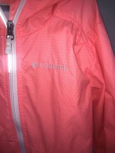 Columbia Girls Rain Jacket Size XXS Orange Zip Up