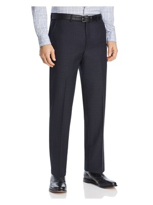 

MICHAEL KORS Мужские темно-синие брюки без защипов, прямые брюки в клетку Windowpane, Navy, KLMLP8IW0016