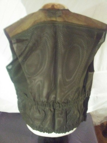 Vintage Jerkin Protective Combat Vest Hunter Green Leather & Mesh Camo,DPM, sz L
