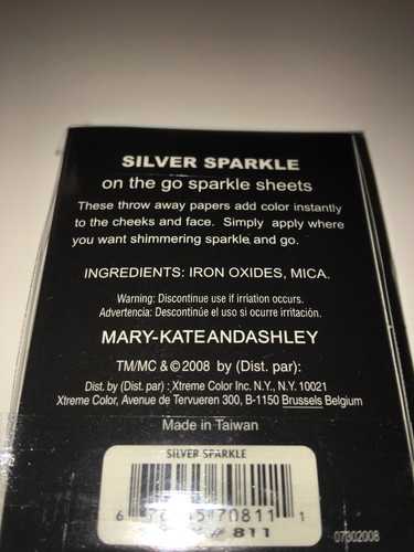 Mary Kate and Ashley SILVER SPARKLE On The Go Glamour Sheets, 50/Pack, Lot #D85