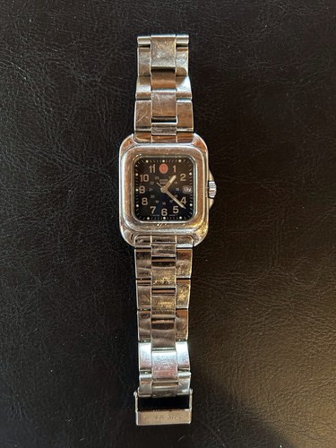 Swiss military 時計☆ Swiss Army Square Blue Face Miltary Watch -Date- Dial