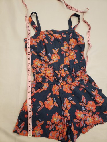 Gap Kids youth romper girl Medium floral shorts spaghetti strap pocket cruise