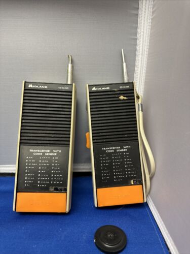 2 Vintage Rare 1971 Midland 13-046 Walkie Talkies Morse Code 2 Vintage Rare 1971 Midland 13-046 Walkie Talkies Morse Code