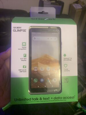 Cricket Wireless Prepaid Smartphone Alcatel Glimpse, 16GB, Black