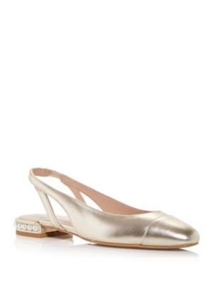 STUART WEITZMAN Женские бежевые кожаные туфли без пятки с жемчужным носком 5,5 B