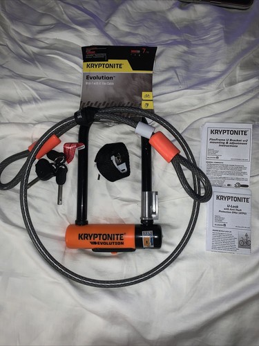 Kryptonite Evolution Mini 7 With 4 Foot Flex Cable Bicycle L
