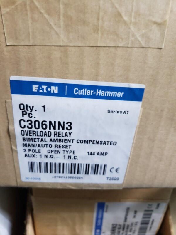 Eaton Cutler Hammer C306NN3 OVERLOAD RELAY
