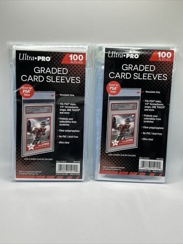 Ultra Pro GRADED Card Sleeves  PSA Perfect Fit 2 Packs of 100, 200 Total 