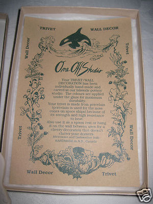 ONE OFF STUDIO HANDMADE BOXED TRIVET/WALL HANGING-MADE IN CANADA-ORIG. $18-NICE