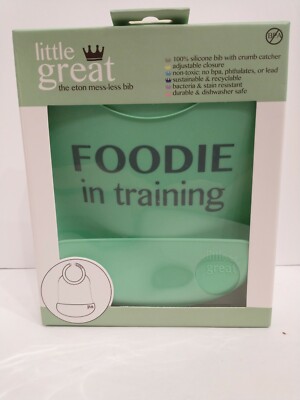 Little great the eton mess-less silicone bib with crumb catcher, adjustable
