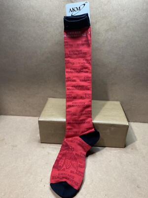 AKM NHL Chicago Blackhawks 1399625 Red Large Long Socks Mens/Women B75