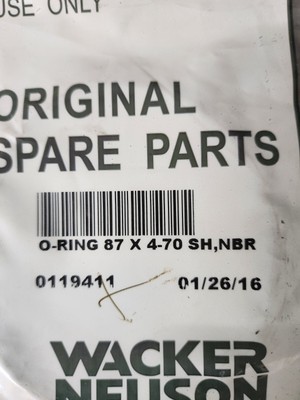 0119411 Wacker Neuson PT3 PT3A Trash Pump O-Ring 87 x 4 -70 SH NBR