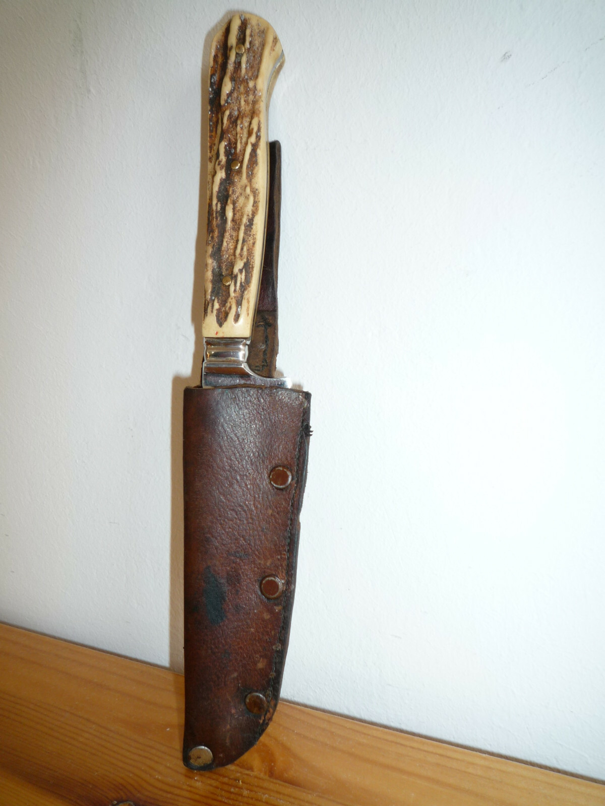 Jagdmesser Nicker mit Hirschhorngriff Säge Trachtenmesser Messer