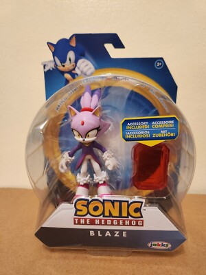 Blaze Sonic The Hedgehog Jakks 4'' Action Figure With Sol Emerald Accessory