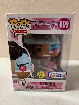 Funko Pop! Television Teen Titans Go! CYBORG 609 Toys R Us Exclusive GITD