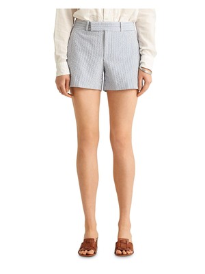 

LAUREN RALPH LAUREN Женские синие фактурные короткие шорты на молнии с карманами, Синий, 200837773001