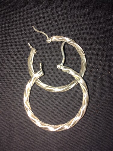 Sterling Silver Twisted Hoop Earrings