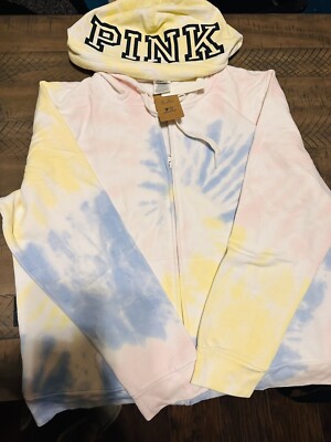 Vs pink perfect full zip brand new size XL tye dye logo 