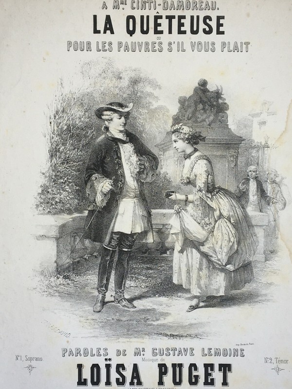 Queteuse Jules David Lithographie Musique Loisa Puget Cinti Damoreau XixÂ°
