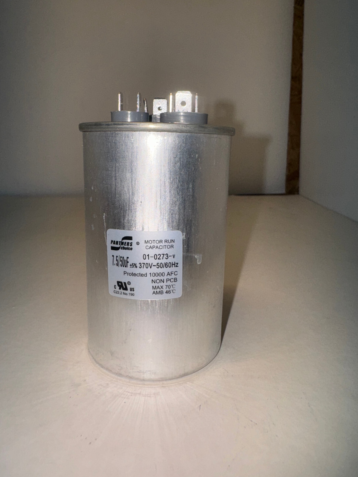 01-0273 Nordyne 50+7.5 uF 370v Capacitor Factory Part