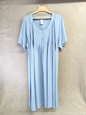 The Paragon Dress Womans Light Blue Size O/S Pleated Short Sleeve Long Mumu 