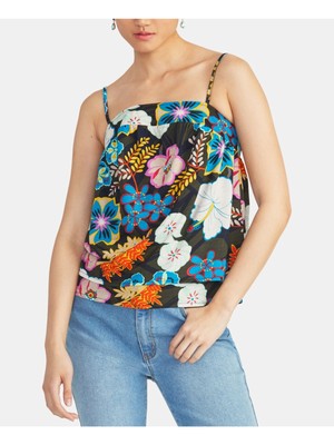 Женский зеленый двухслойный топ на тонких бретельках с квадратным вырезом RACHEL ROY XS