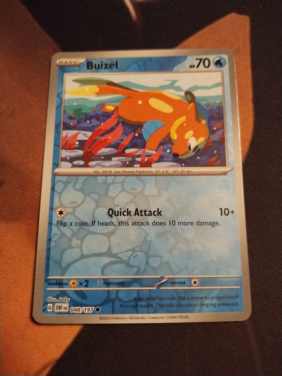 Pokémon TCG Buizel Sv03: Obsidian Flames 048/197 Reverse Pokémon TCG Buizel Sv03: Obsidian Flames 048/197 Reverse
