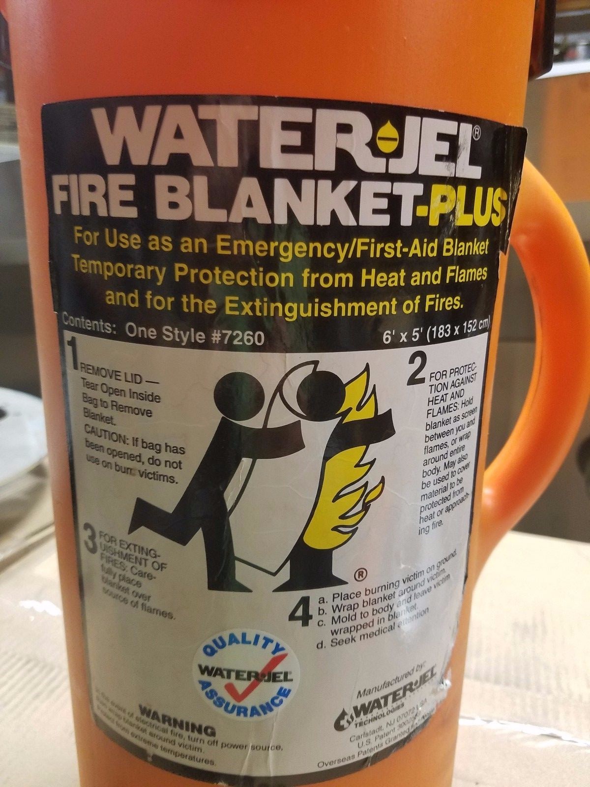 Water Jel Fire Blanket Plus 5 x 6 feet (183 x 152 cm) 7260 Emergency Blanket