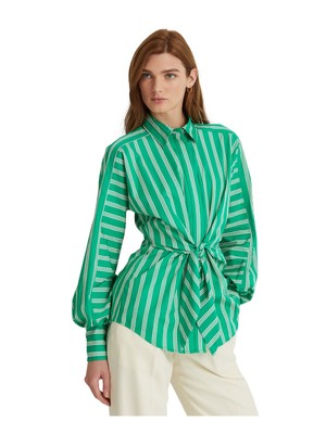 

RALPH LAUREN Женский зеленый топ с манжетами и рукавами для работы на пуговицах, размер