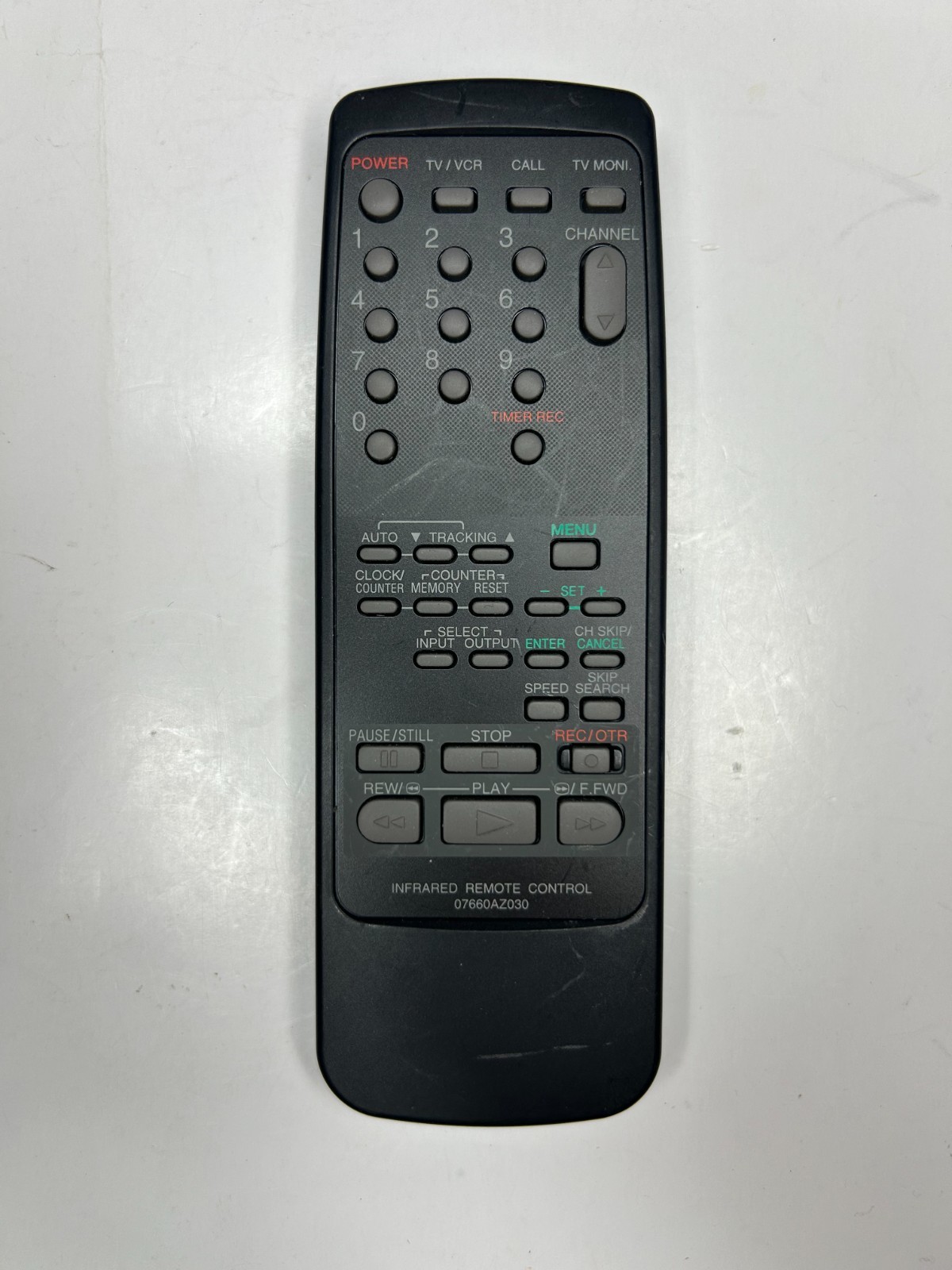 Broksonic 07660AZ030 TV VCR Remote Control, OEM for VHF666HSTS