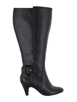 

Ботинки BELLA VITA женские черные с широкой икрой Troy Almond Toe Cone Heel Boots, Черный, TRO2+
