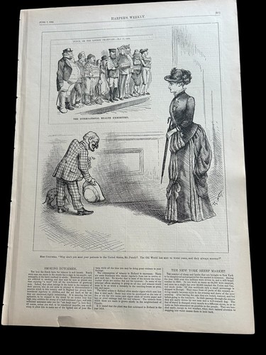 Original Harper's Thomas Nast Weekly Political Cartoon Lithograph Newspaper