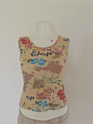 White Stag Tank Top Ladies XS Floral with embellishments FREE US SHIP