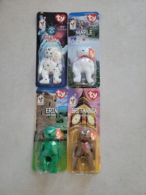 4 Ty McDonalds 1999 Britannia Glory Erin Maple The Bear beanie baby 