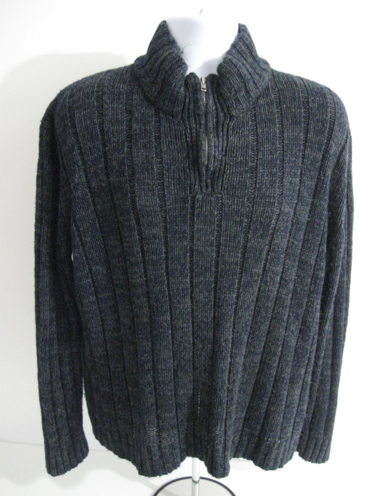 jumper easy premium size XL Chunky knit blue zip neck long sleeve