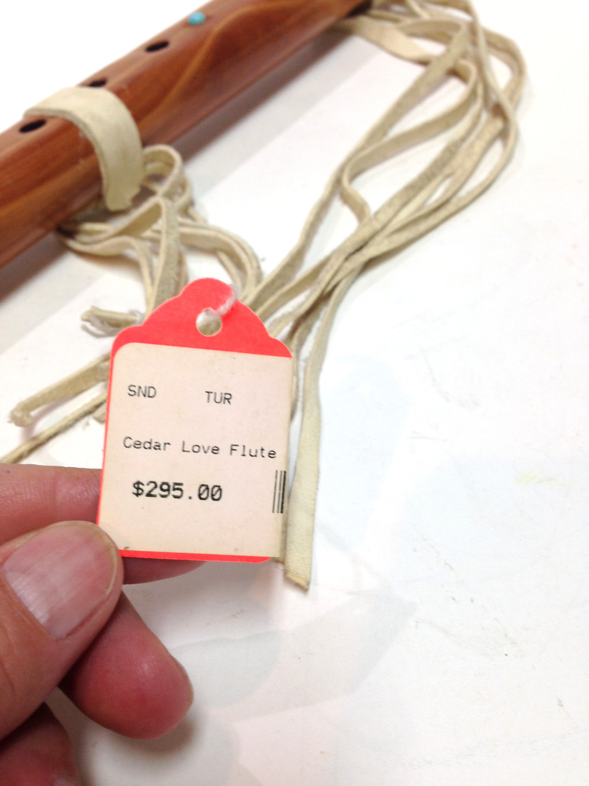 Native American Style Love Flute Cedar Turquoise Leather Bird Fetish $295 Retail