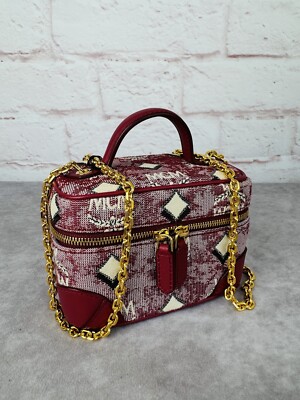 MCM X-Mini Rockstar Jacquard Vanity Case Chain Crossbody Bag NWT