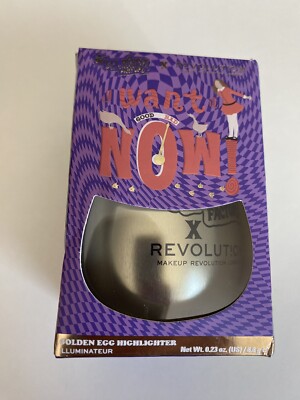 Revolution Beauty X Willy Wonka ''I want it now'' Golden Egg Highlighter NIB! HTF!