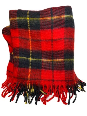 RED Tartan Plaid Soft Acrylic Stadium Blanket 54''x54'' Square Picnic