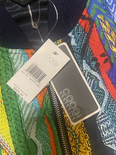 Pre-owned Coogi Silk Bomber Jacket Men's Size 3xl Multi Color Authentic $600 In Multicolor