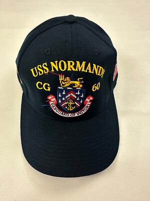 New The Corps USS Normandy CG 60 Logo Blue Baseball Cap Hat One Size