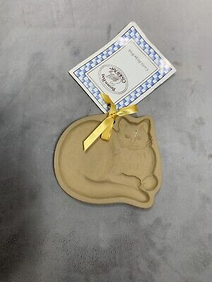 Vintage BROWN BAG COOKIE ART 1992 Design Stoneware Cookie Mold: Cat / Kitten