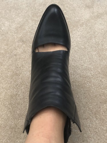 Joe's Jeans Black Leather Boots Bootie With Slit size 6