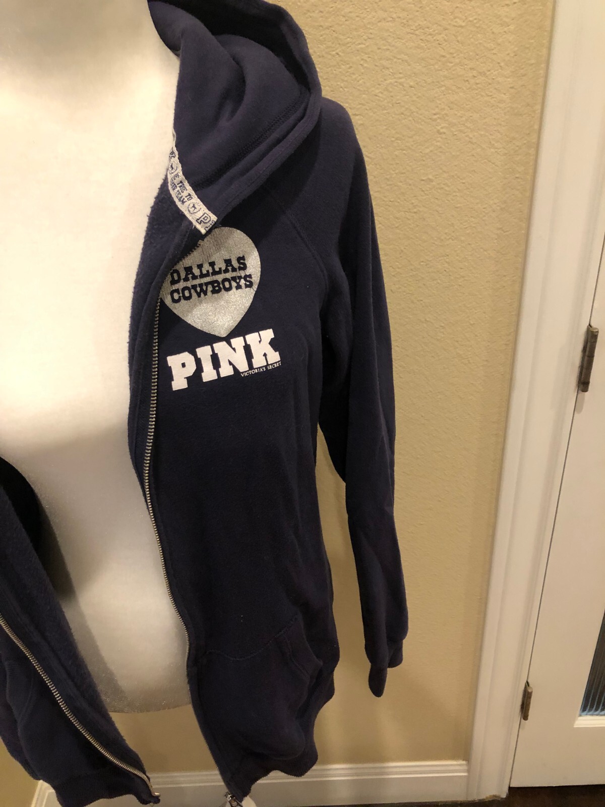PINK By Victoria's Secret Dallas COWBOYS Hoodie Zip Up SEQUIN Jacket Women HTF