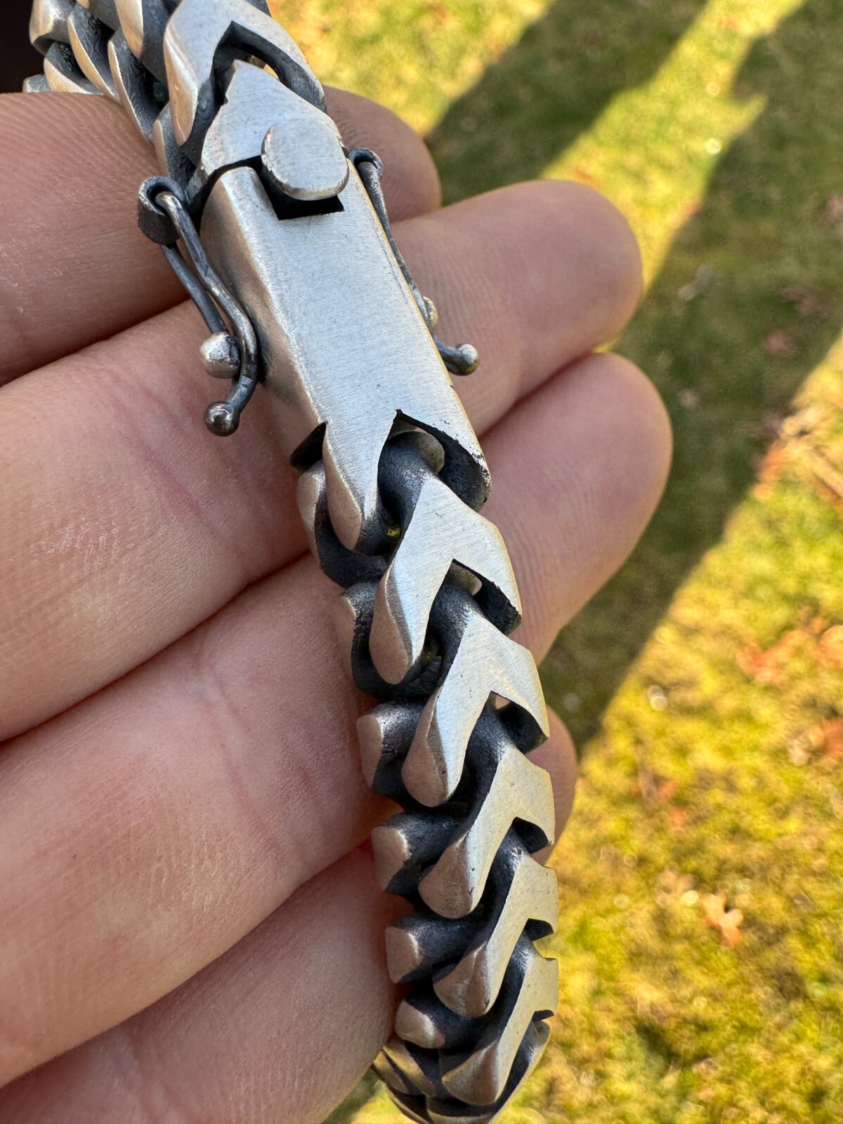 Pre-owned Silver Big 4-10mm Franco Chain Necklace Or Bracelet Oxidized Real 925  Box Clasp