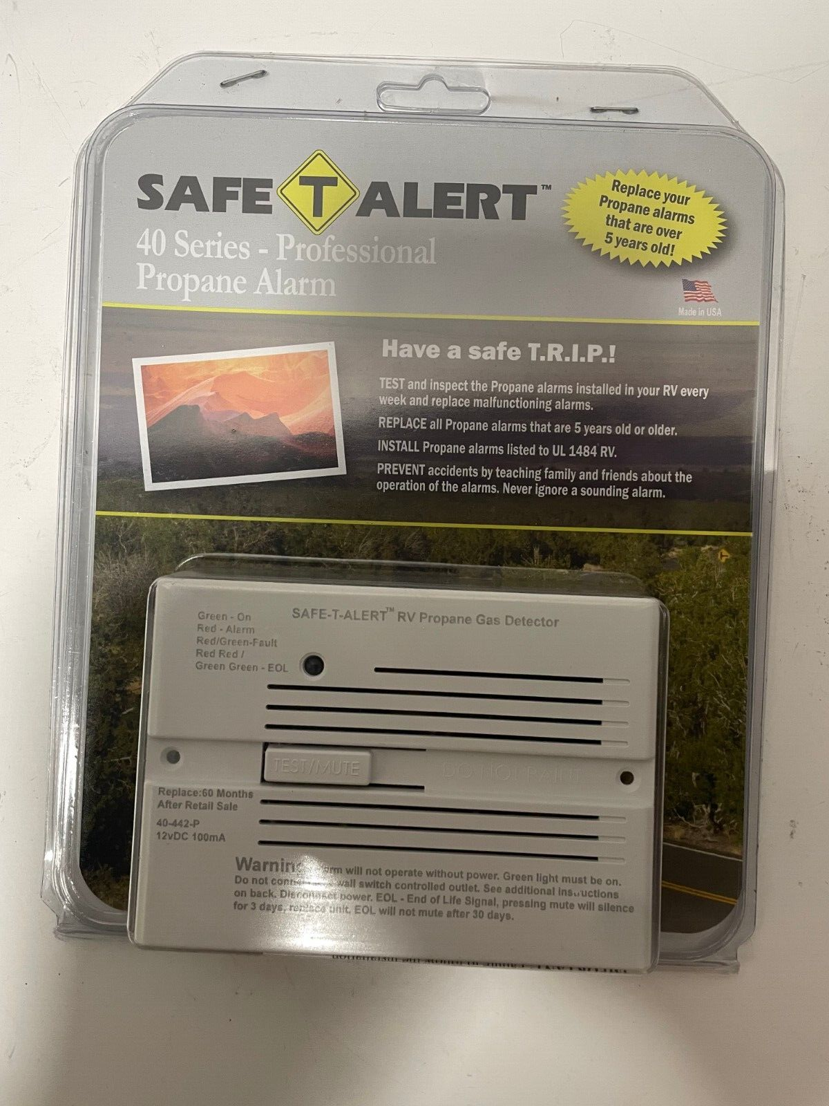 NEW Safe T Alert RV Propane Alarm, 40-442-P-WT, 40 Series, Flush Mount