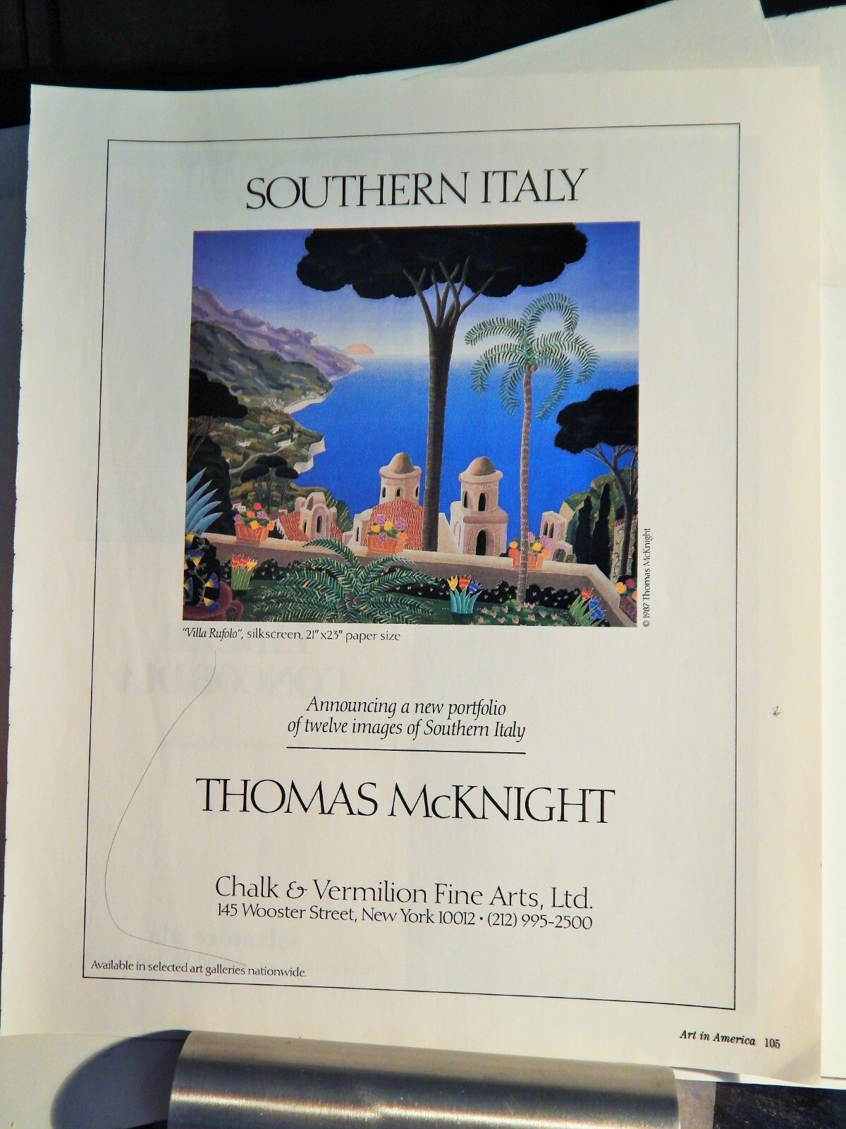 THOMASMcKNIGHT 絵 THOMAS MCKNIGHT ART PIECES VTG ORIG 1987 ADVERTISEMENT | eBay